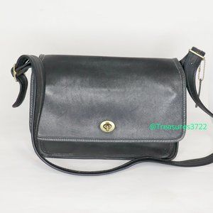 Coach Vintage Leather Shoulder Bag Saddle Blue